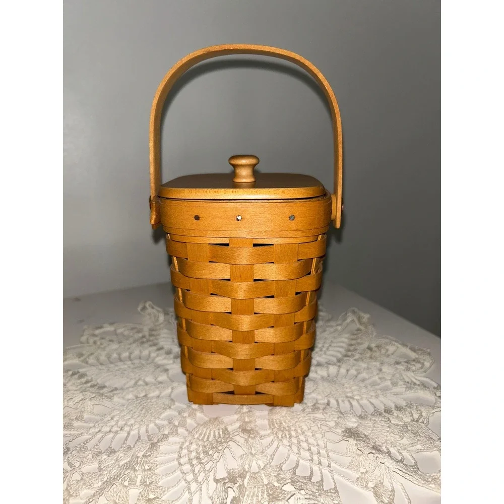 Longaberger 1998 Horizon of Hope Basket with Lid and Protector Amer. Cancer Soc.